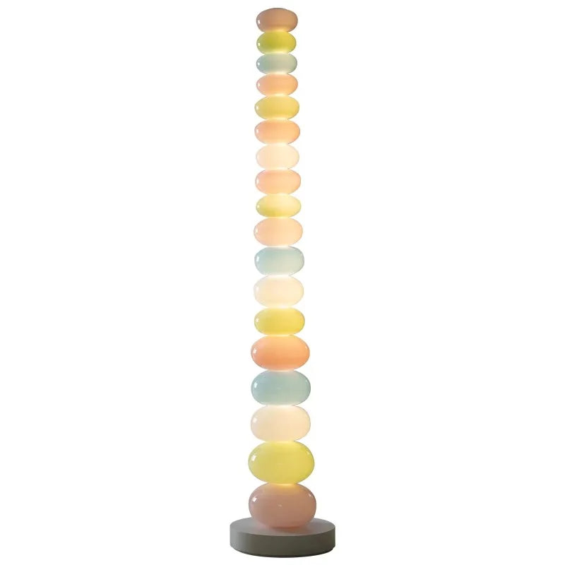 Rainbow Macaron Candy Glass Floor Lamp – Colorful Ambient LED Lighting for Living Room and Bedroom Décor