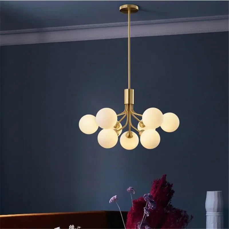 Postmodern Minimalist Magic Beans Chandelier – 2024 Nordic Creative Glass Ball Ceiling Light for Living Rooms and Kitchens