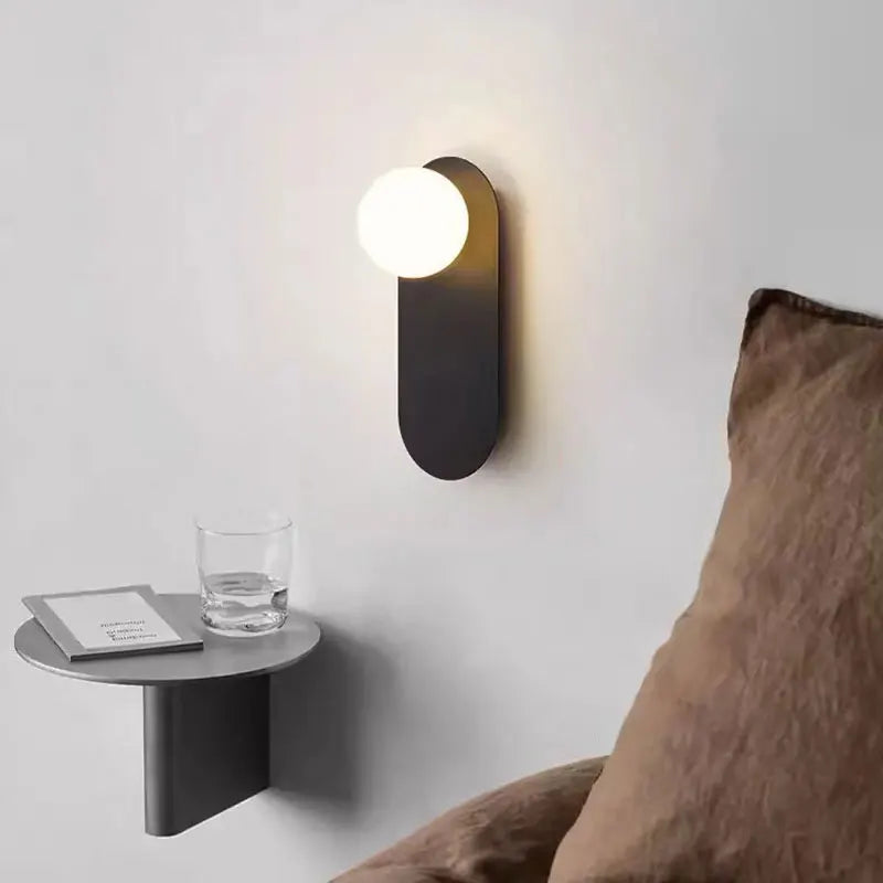 Interior LED Wall Lamp – Modern G9 Frosted Glass Sconce in Black or Gold