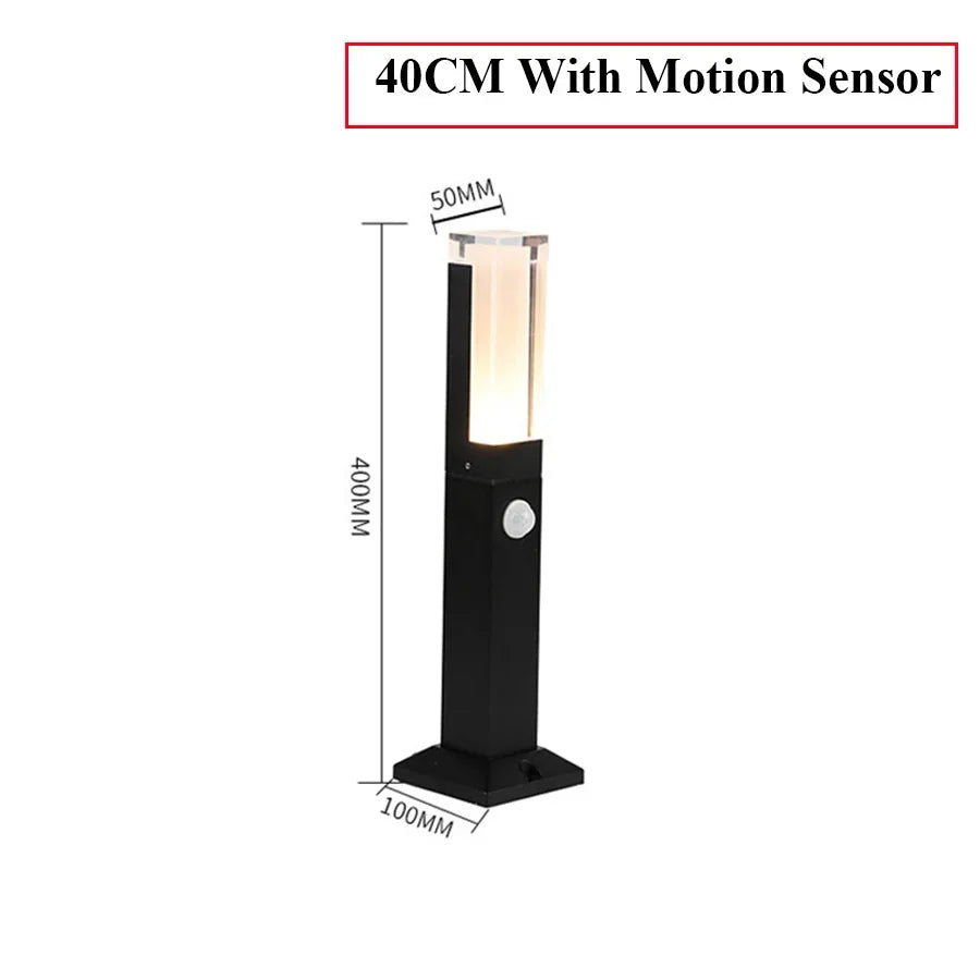 Waterproof IP65 Acrylic LED Lawn Light – Modern Aluminum Bollard Path Lamp for Garden, Walkway & Villa Landscape Decor