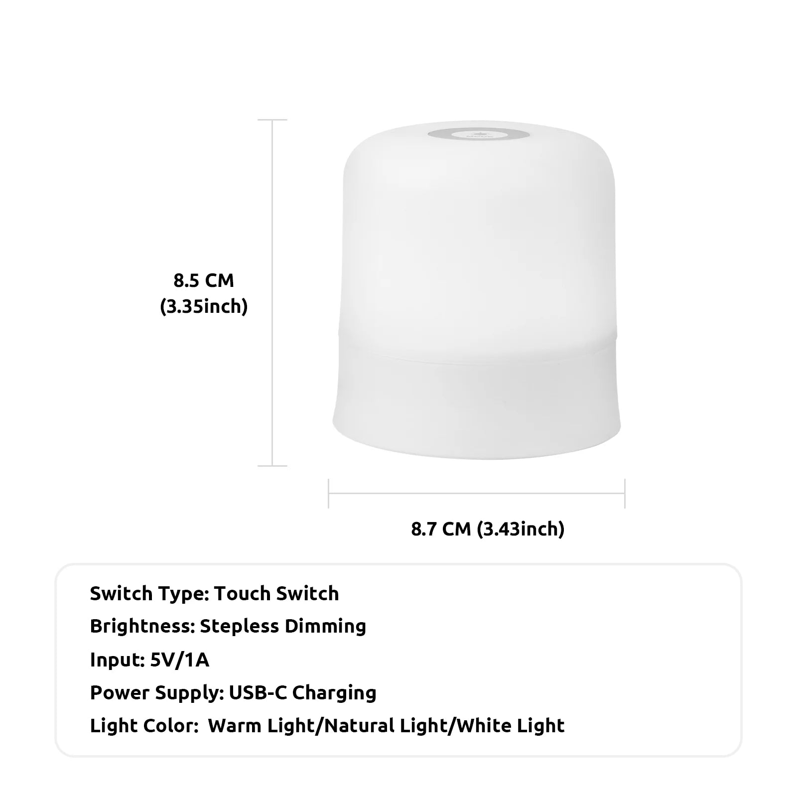 Rechargeable LED Night Light with Remote and Touch Control – RGB Dimmable Portable Lamp for Bedroom and Kids Room