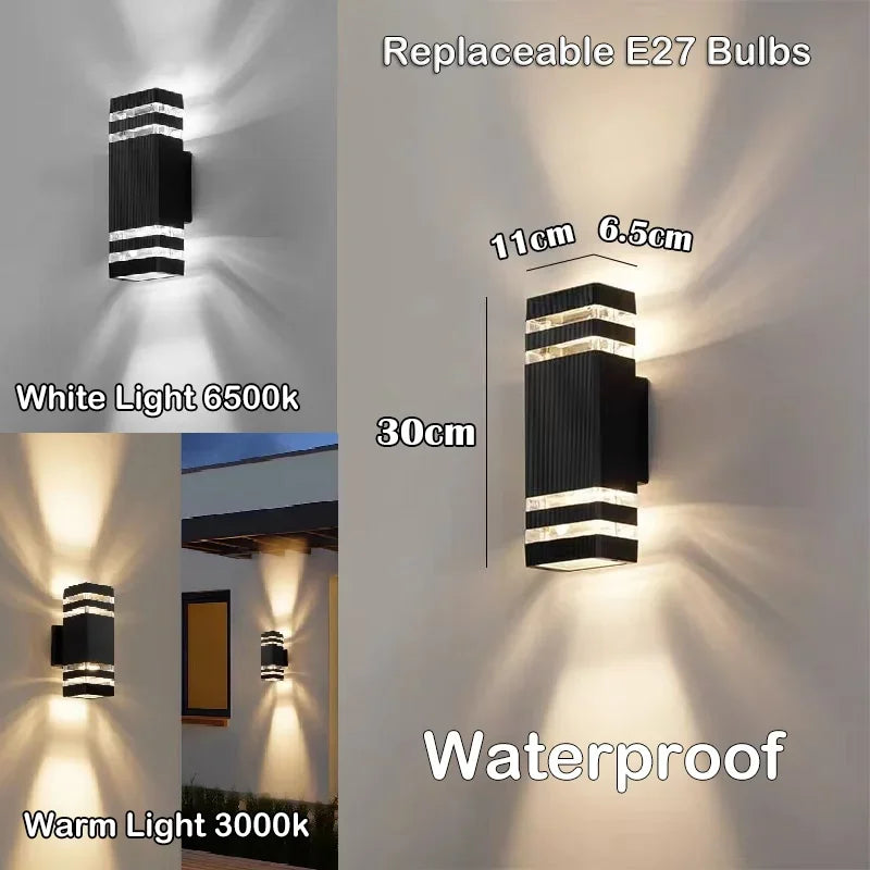 LED Outdoor Wall Lights E27 – IP65 Waterproof Up, Down Exterior Wall Sconce