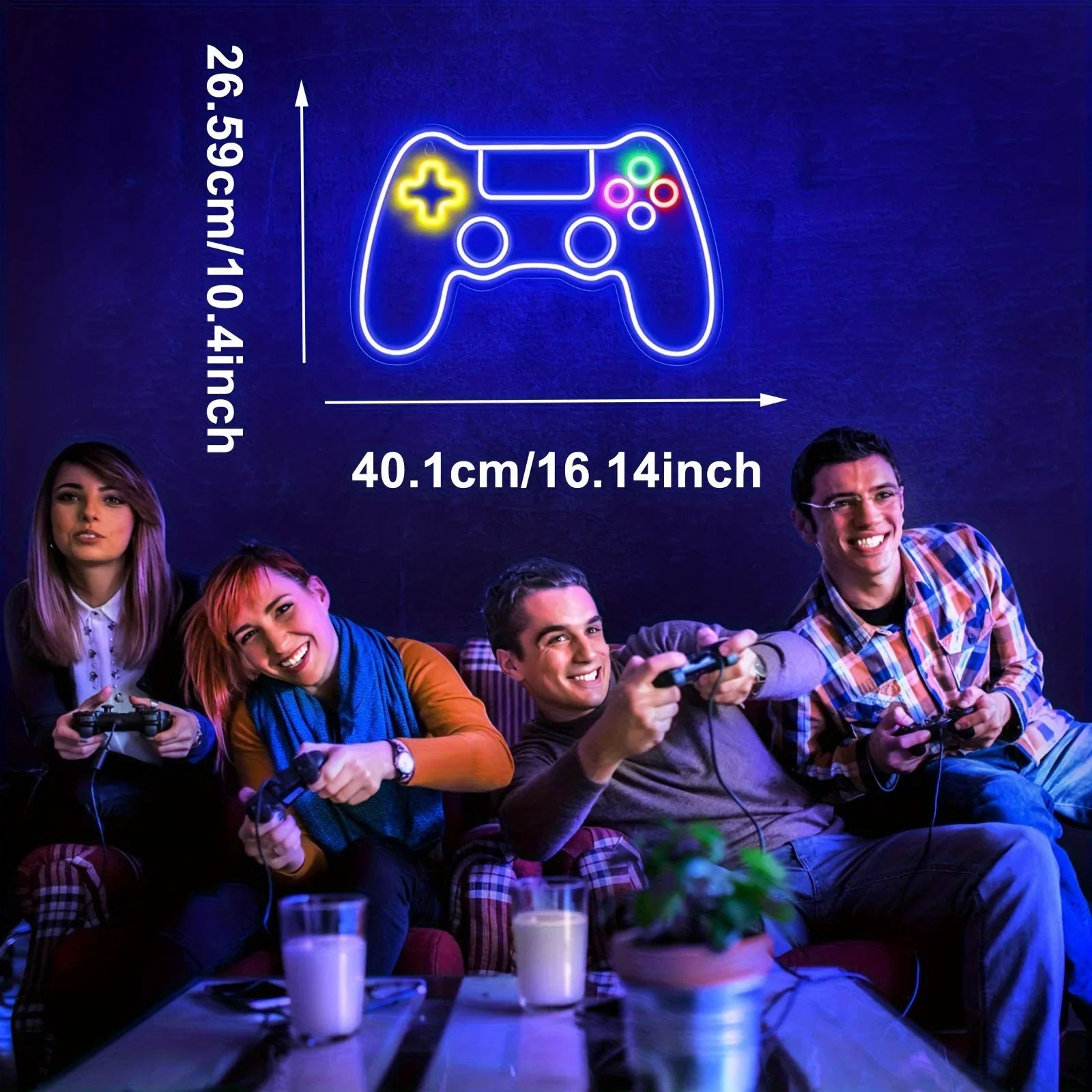 Gamer Neon LED Wall Sign – Game Controller Light for Party, Man Cave and Gaming Room Decor