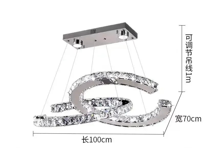 Modern 2024 Special-Shaped Crystal Chandelier – Elegant LED Ceiling Light for Living Room & Dining Room