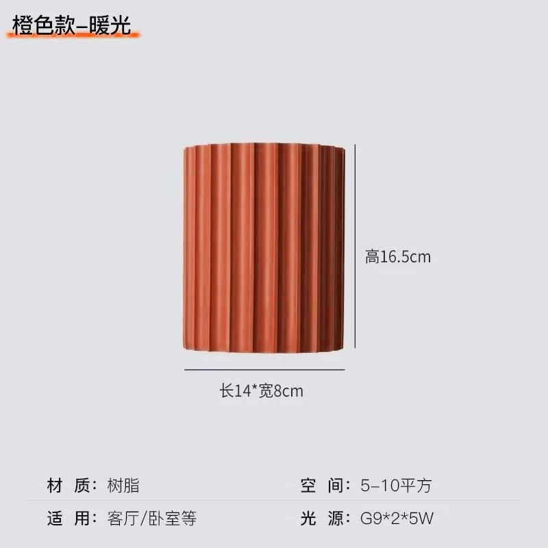 Modern Nordic Pumpkin LED Wall Lamp – Resin Bedside Sconce for Bedroom and Home Décor Lighting