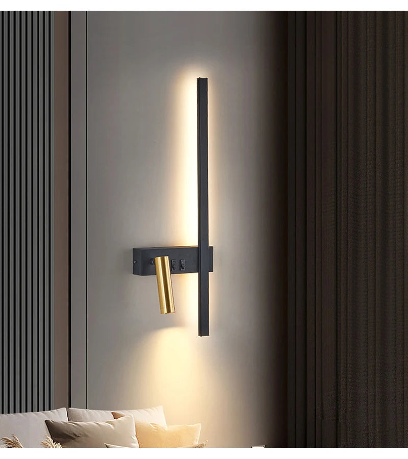 Nordic LED Wall Lamp – Modern Aluminum and Silicone Sconce for Bedroom, Living Room, and Interior Home Decoration