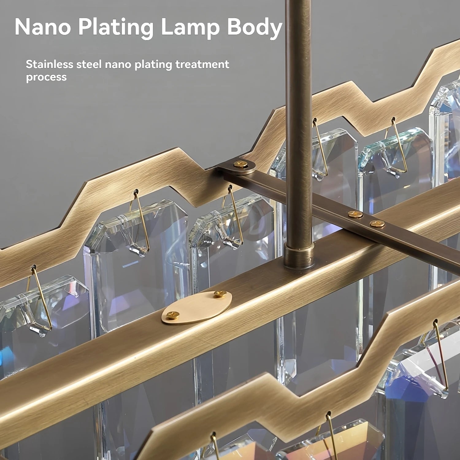 Iridescent Crystal Chandelier – Designer Luxury Round & Long Pendant Light for Dining Room, Living Room, Hotel & Villa