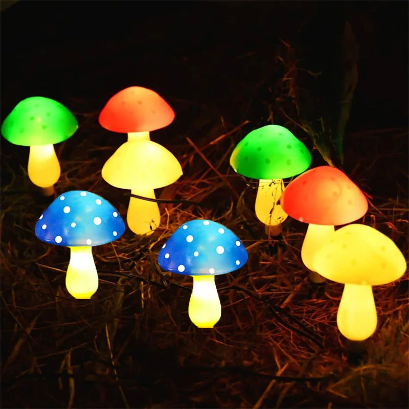 Christmas Solar Mushroom Fairy Lights – 8 LEDs Waterproof Garden Decor for Yard, Wedding & Party Decoration