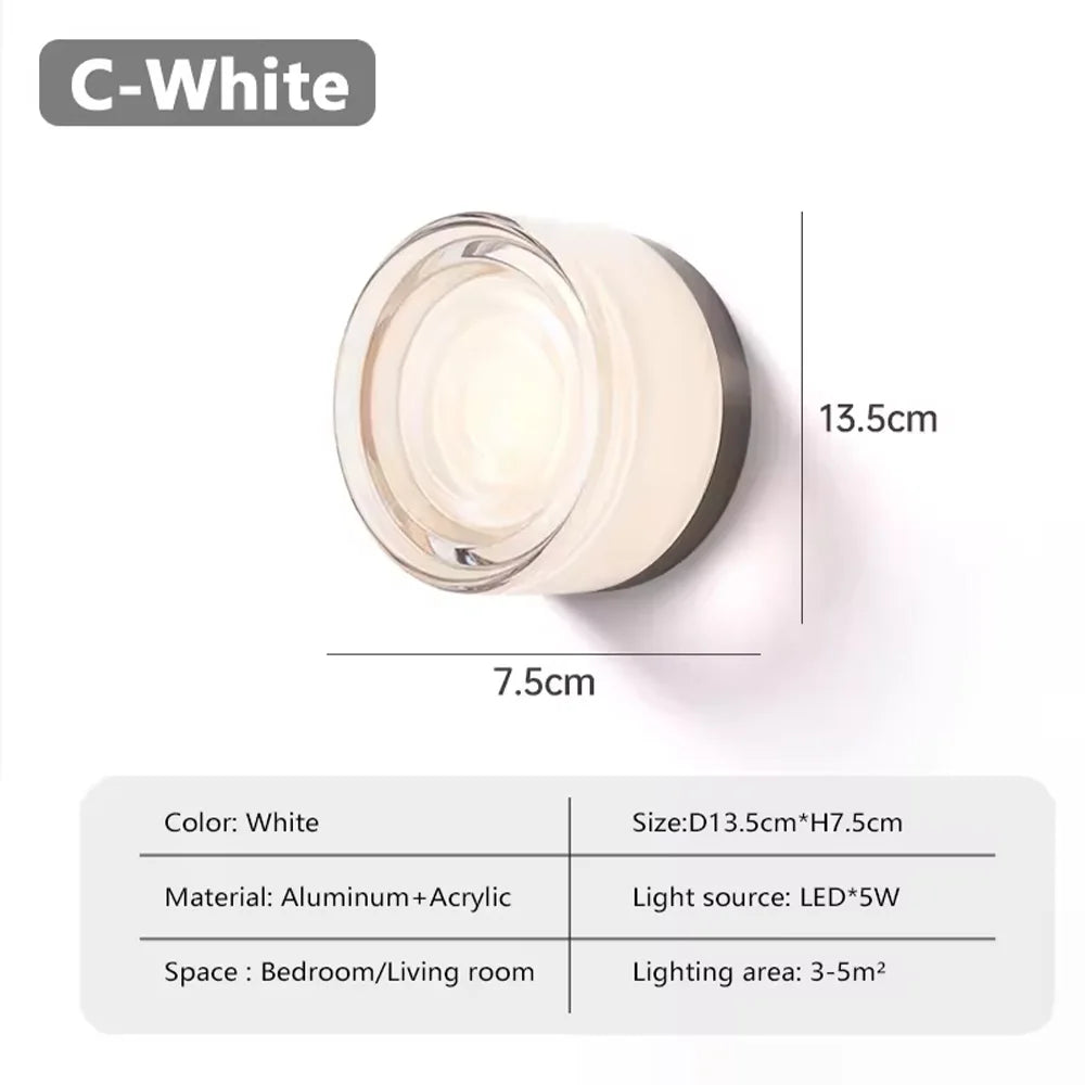 Nordic Jelly Design LED Wall Lamp – Modern Acrylic Lamp; Aluminum Decorative Sconce for Bedroom, Corridor, Study, and Home Interiors