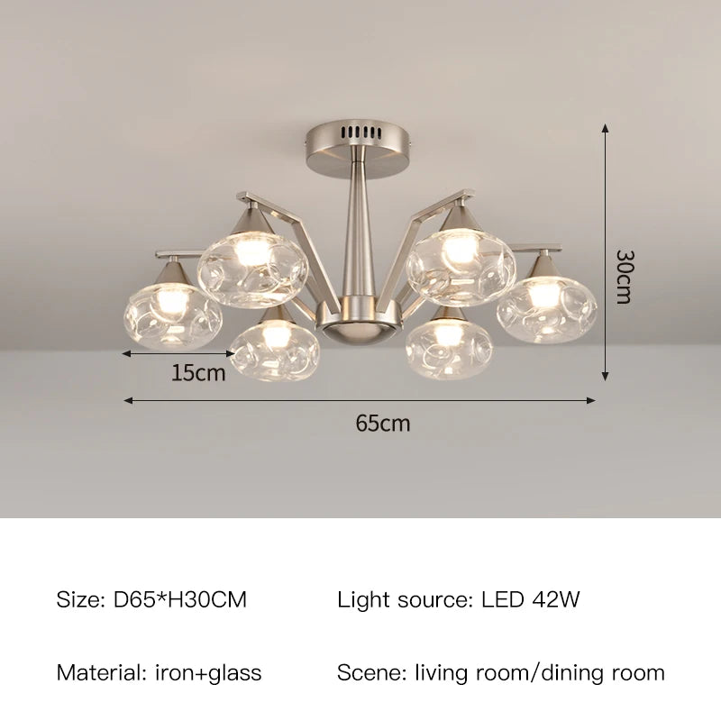 Modern LED Glass Ball Chandeliers – Contemporary Ceiling Lighting for Living Room, Dining Table, Bedroom & Home Decor