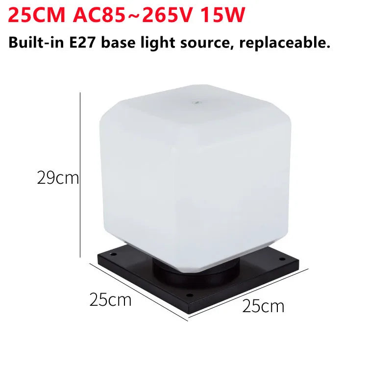 3 Color Dimming LED Lawn Lamp – 12W, 15W Modern Pillar, Fence, Door Post & Villa Decoration Light