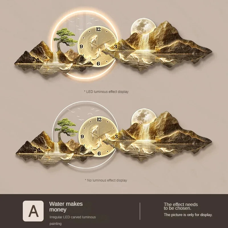 Luxury LED Wall Clock – Modern Nordic Silent Timepiece With Ambient Backlight for Living Room and Home Décor