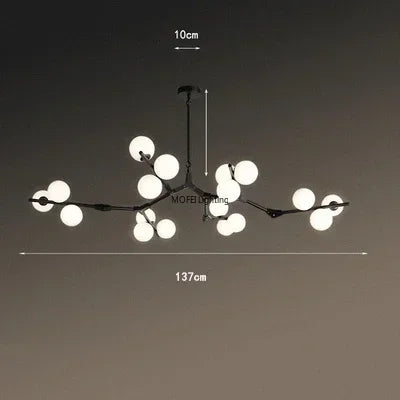 Nordic Creative Magic Bean Molecular Chandelier – Modern Branch LED Pendant Light